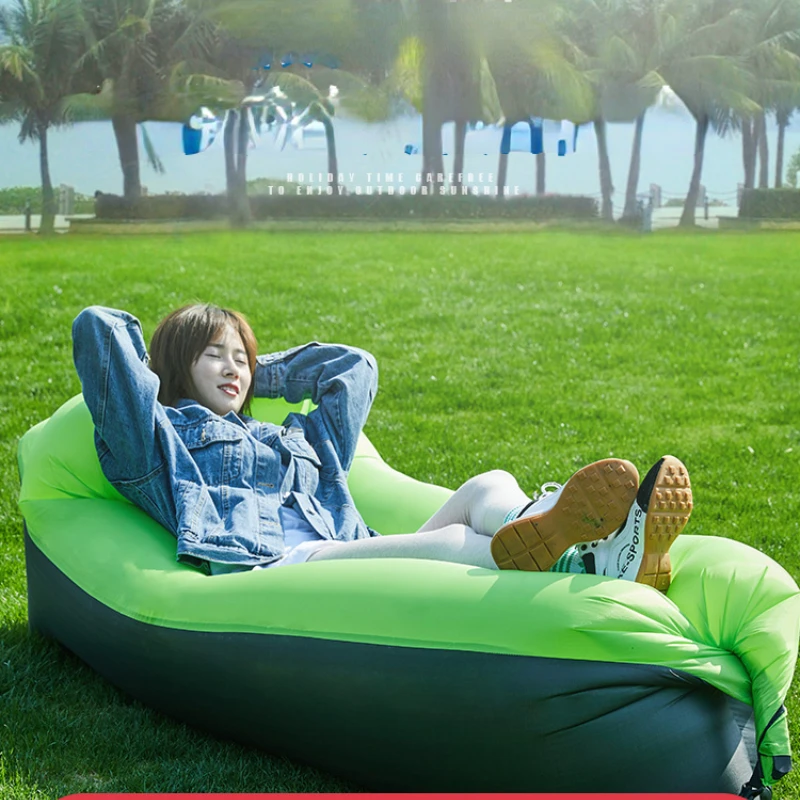 

Inflatable Sofa Air Mattress Single Recliner Portable Camping Lunch Break Music Festival Sofa