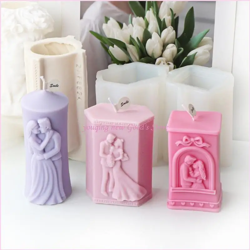 

57QA Embossed Married Couple Mold Epoxy Mould Home Decorations