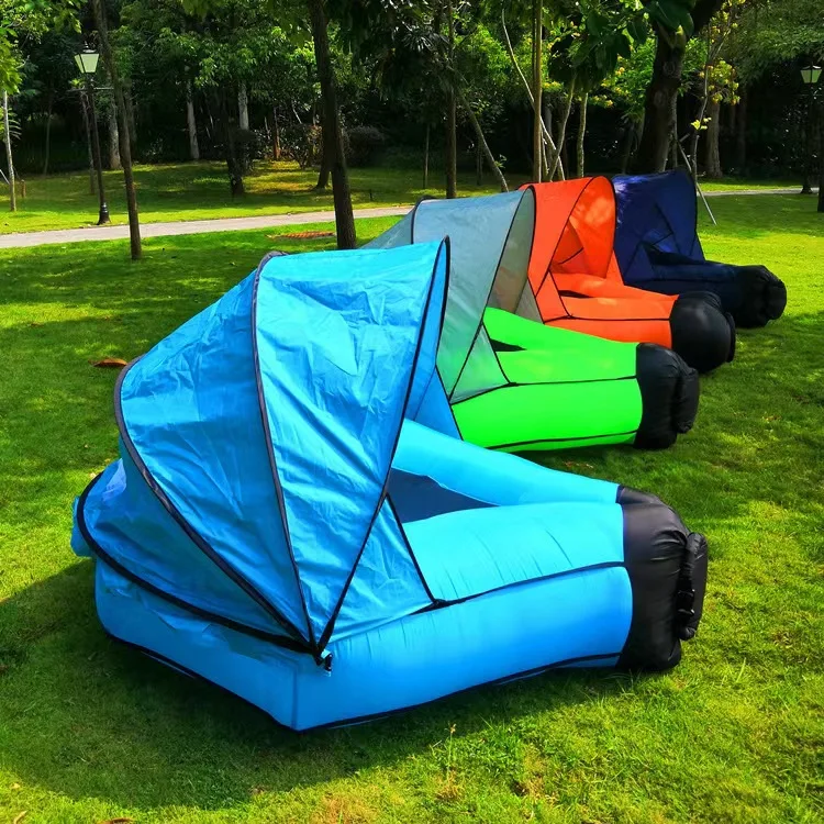 New Lazy Fast Inflatable Sofa Bed Beach Sleeping Bag Outdoor Camping Sofa Uv Protection Shade Music Festival