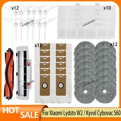 Piezas de repuesto para bolsa de polvo de mopa, filtro de cepillo, todo en uno, Compatible con Lydsto W2, Kyvol Cybovac S60, AICLE INS-200, iX10 inic, TAMA MAX