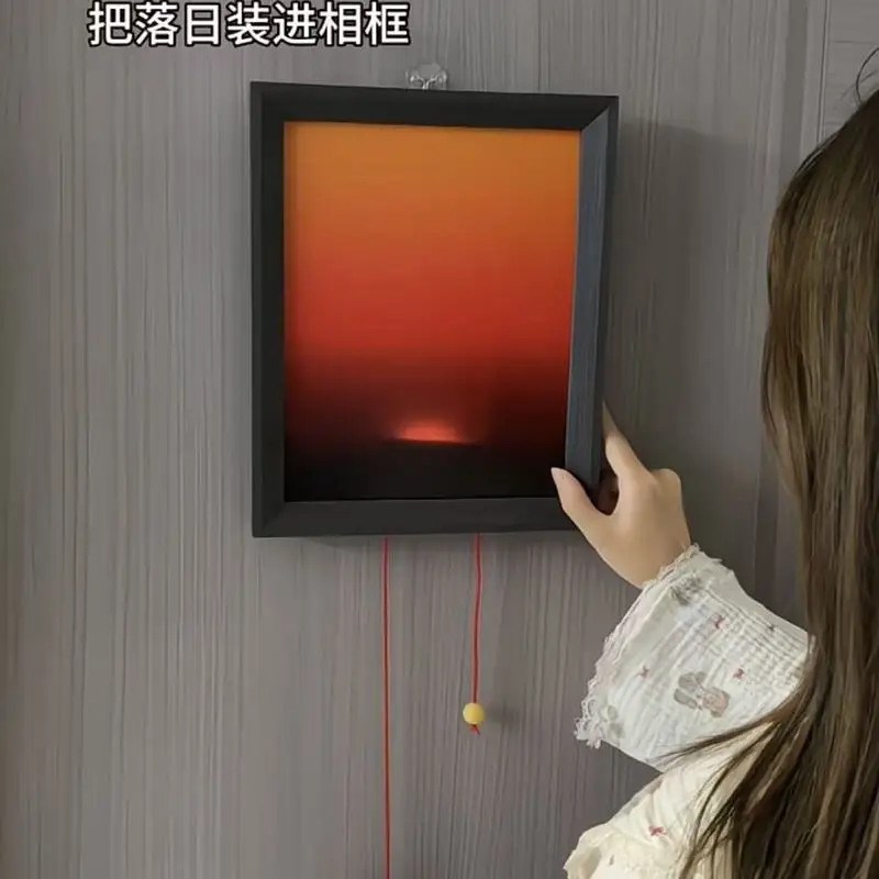 Led غروب الشمس الجدار مصباح سحب الحبل الإضاءة المحيطة غروب الشمس مصباح إسقاط لغرفة المعيشة غرفة نوم ديكور المنزل Tiktok صورة خلفية