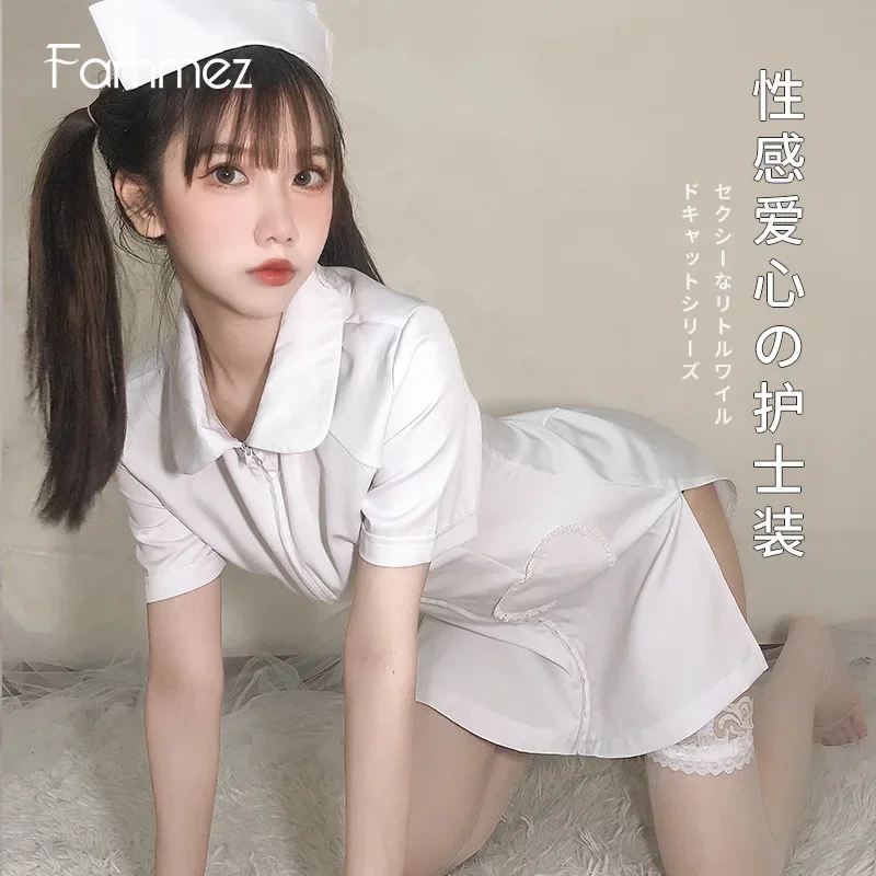 Uniforme de empregada sexy para Role-Playing e Cosplay, terno tentação para enfermeira, uniforme bonito e doce, tamanho grande