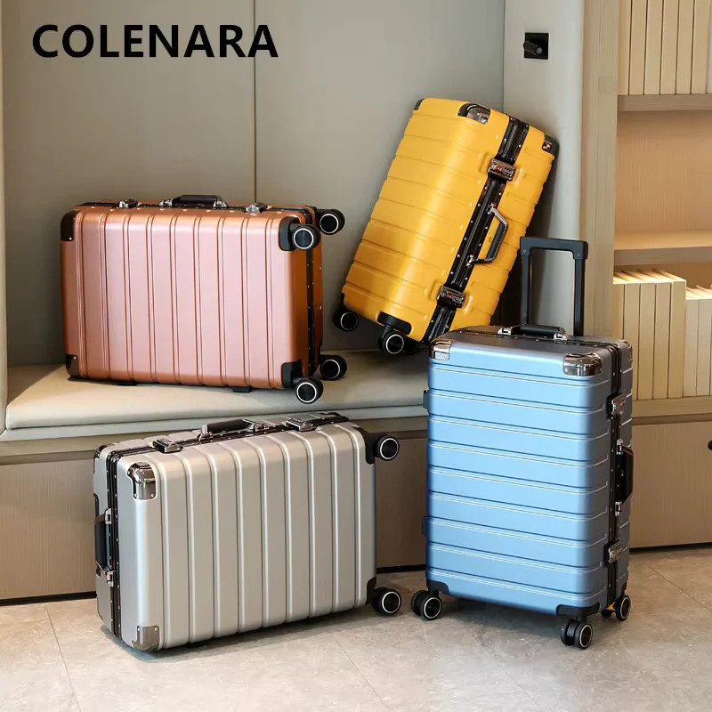 COLENARA High quality suitcase ABS+PC boarding box large capacity trolley case 20