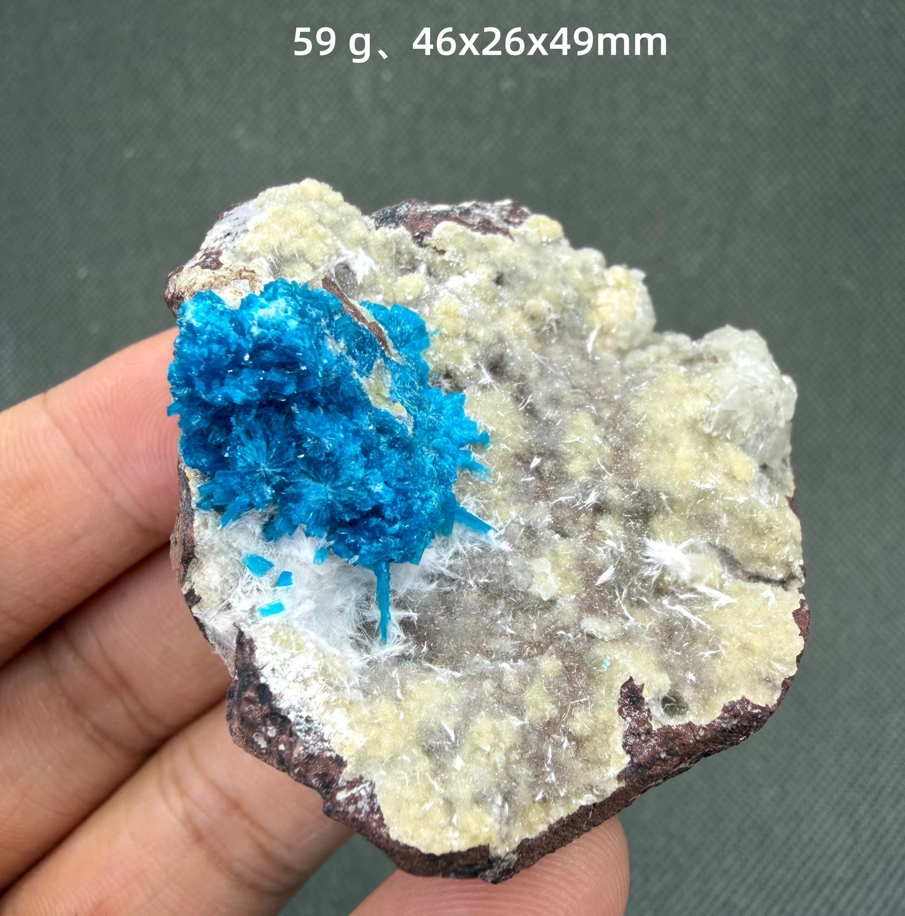 Natural Cavansite Crystal Cluster Electric Blue Radiating Spray Mineral Specimen Rare