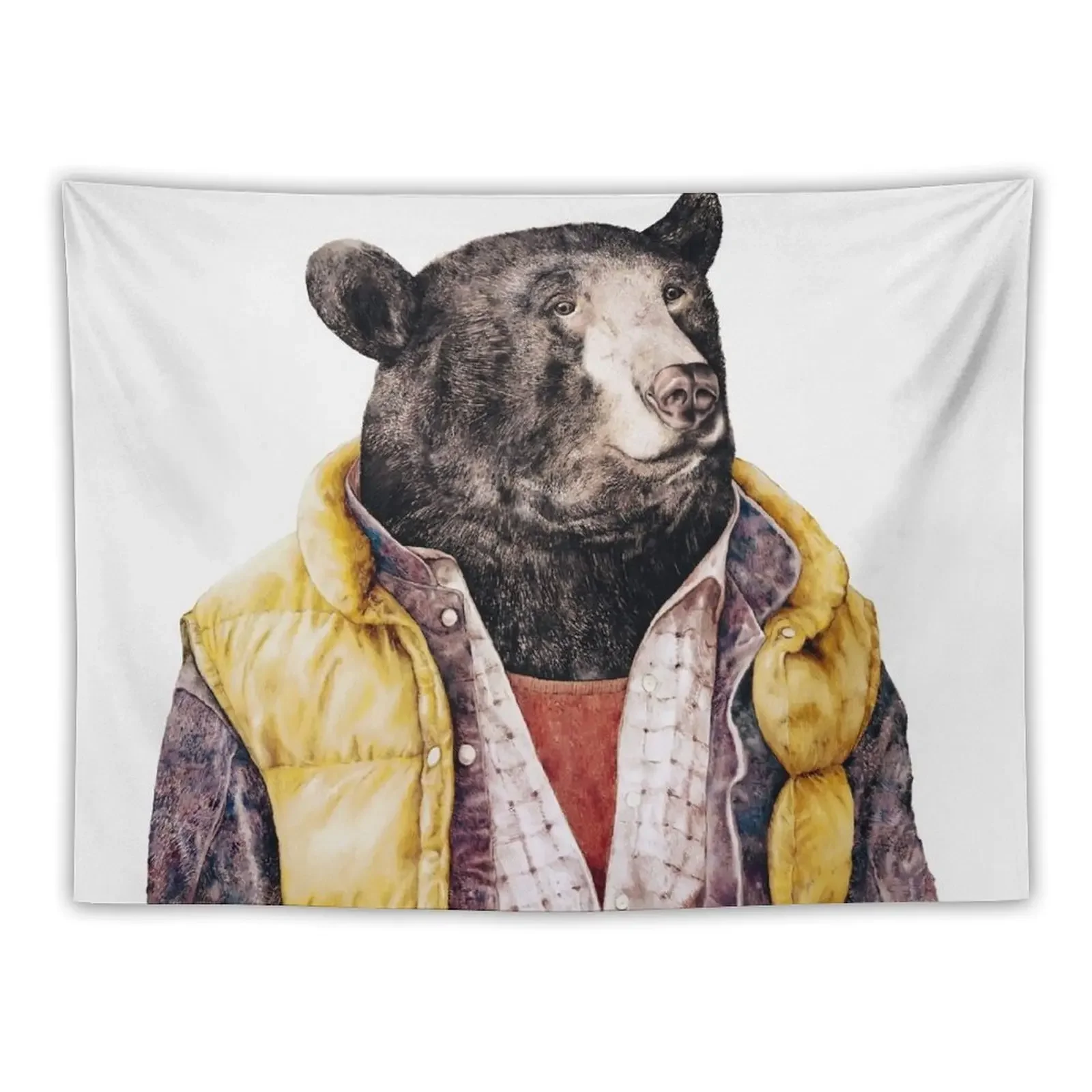 

Golden Vested Black Bear Tapestry Wall Hangings Decoration Wall Hanging Decor Tapestry