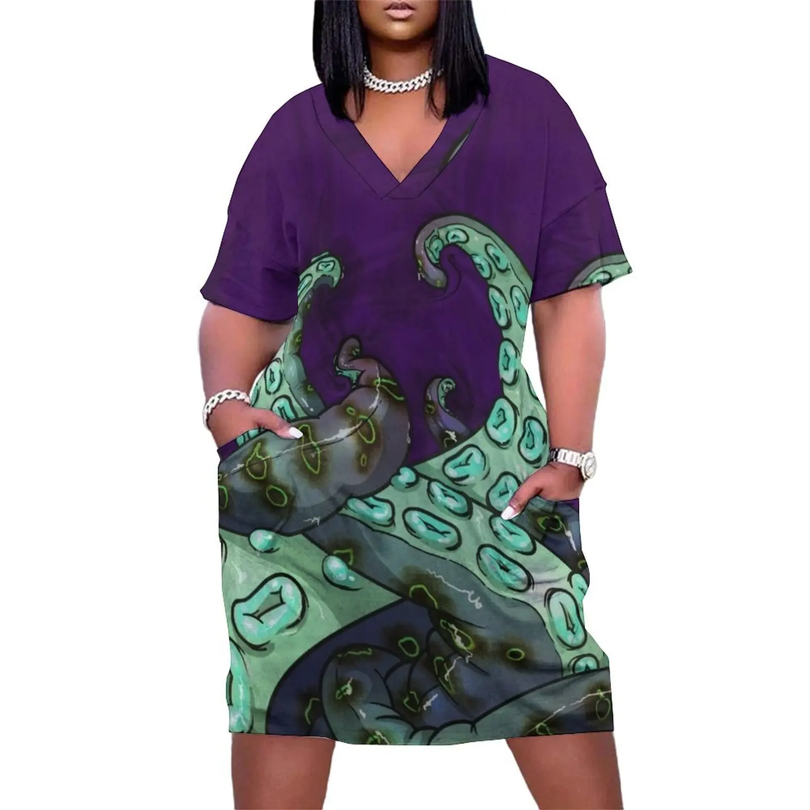 Mint Tentacles Loose Pocket Dress Dress women luxury dresses