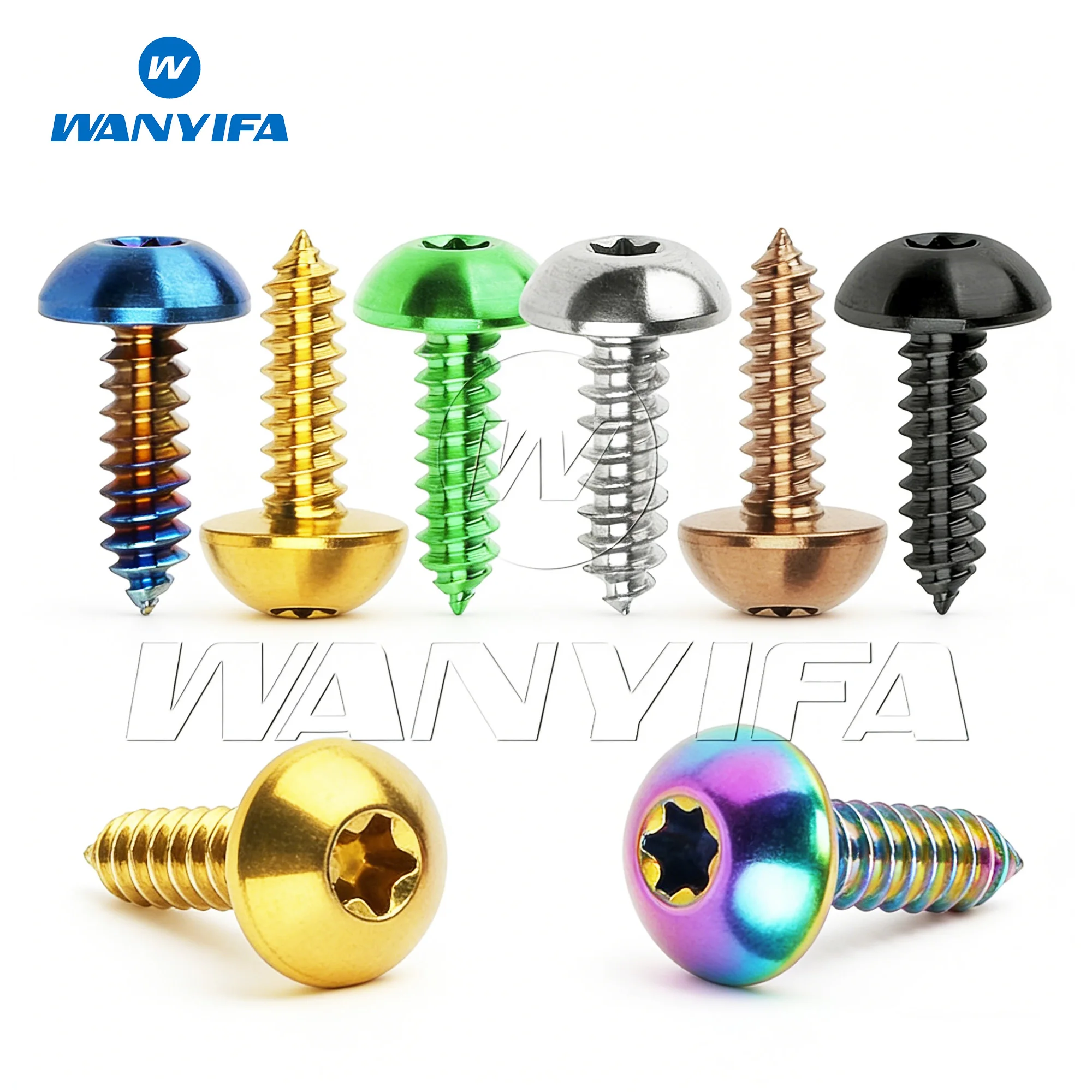 Wanyifa Titanlegierungsschraube M5x17mm, geeignet für Motorräder und Fahrräder, selbstschneidende Flachkopfschraube (Anpassung möglich)