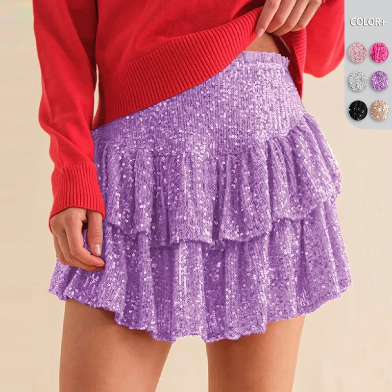 

Women's 2025 New Arrival Sequin Mini Skirt - Trendy Brand Y2K Sexy Pleated Sparkle Skirt