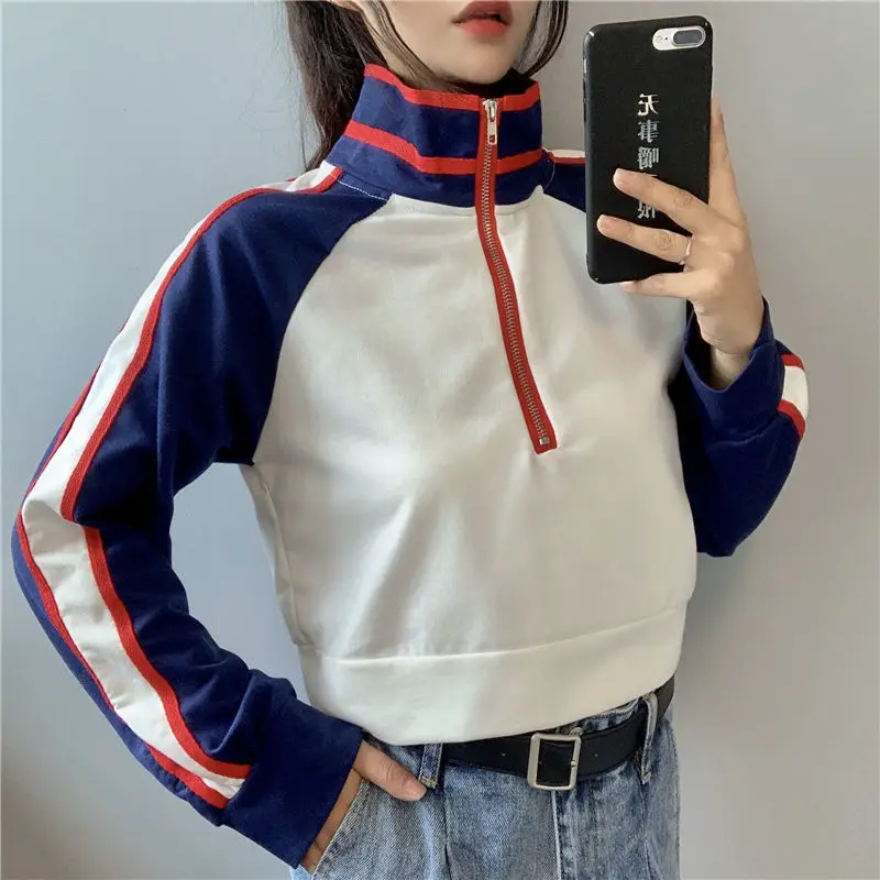 Hoodies for Women Korean Fashion Cute Female Streetwear Casual Full Zip Up Hooded Sweatshirt Hoodie with Zipper Spring Autumn