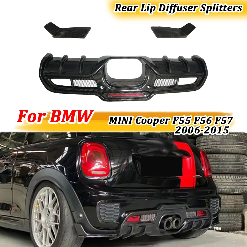 

Rear Diffuser Bumper Lip LED Light Chin Spoiler With Splitters Lips for BMW MINI Cooper F55 F56 F57 JCW 2006-2015 Bodykit Trim