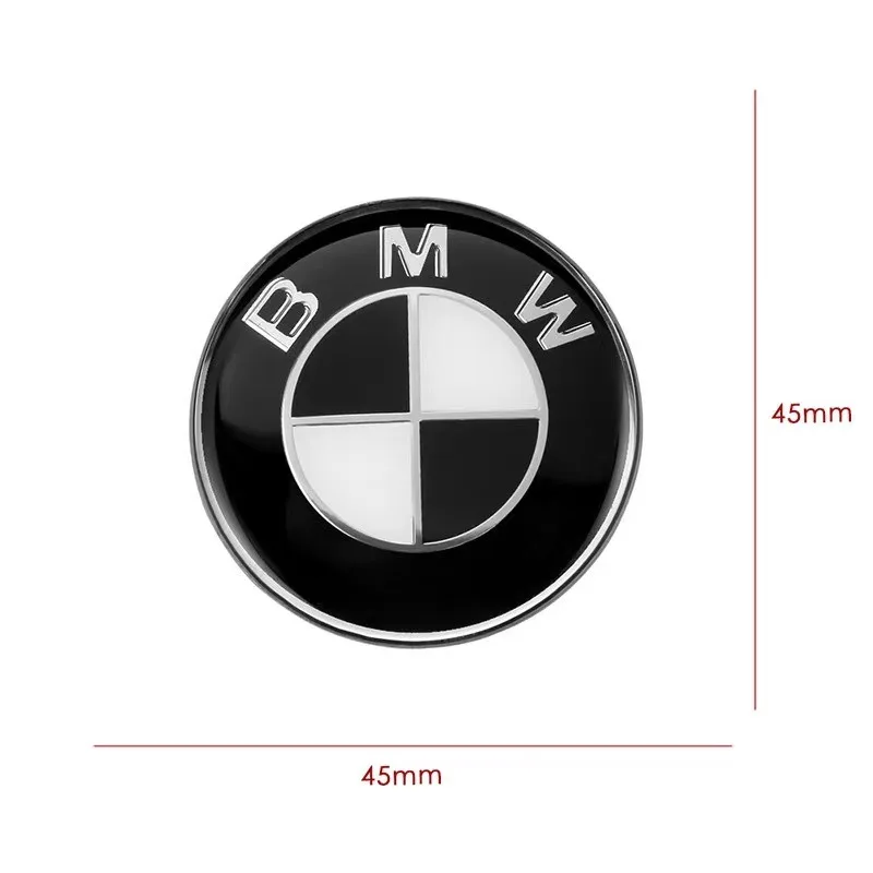 45mm Blue Black Carbon Logo BMW Car Steering Wheel Emblem Sticker For BMW E39 E46 E60 E90 E30 E36 E87 E91 E92 F10 F20 F30 X1 X3