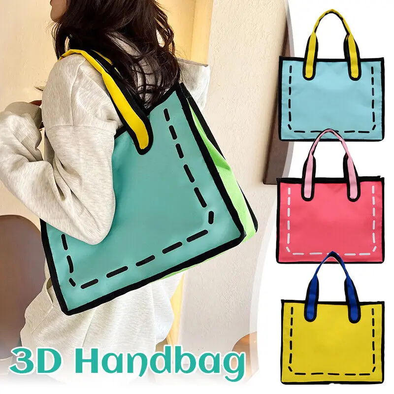 Large Capacity Canvas Bag 3D Handbag Novelty Handbag Drawing Sketching Art Case Travel Art Supplies Tote Bag New