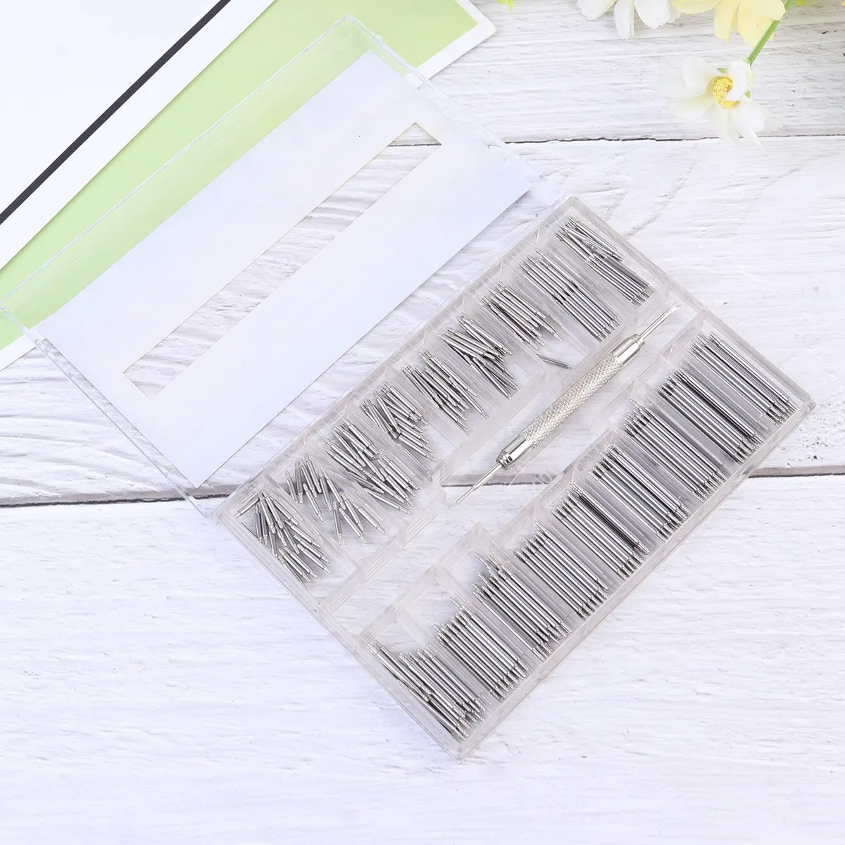 1Set Durable Silver Watch Repair Tool Kit 8mm-25mm Watch Band Pin Remover Spring Bar Link Pin Tool for Watchmakers