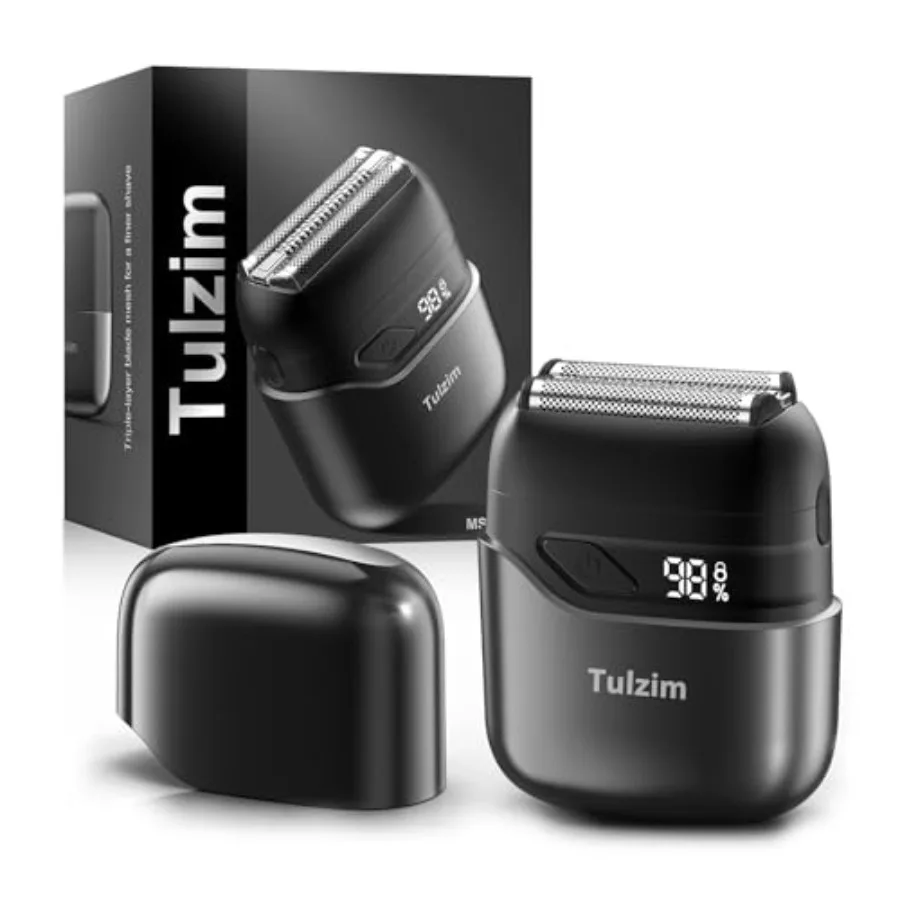 Electric Foil Shaver for Men: Cordless Electric Razor for Face and Beard - 𝟑 𝐅𝐥𝐨𝐚𝐭𝐢𝐧𝐠 𝐁𝐥𝐚𝐝𝐞𝐬, 100-Min Runtime, U