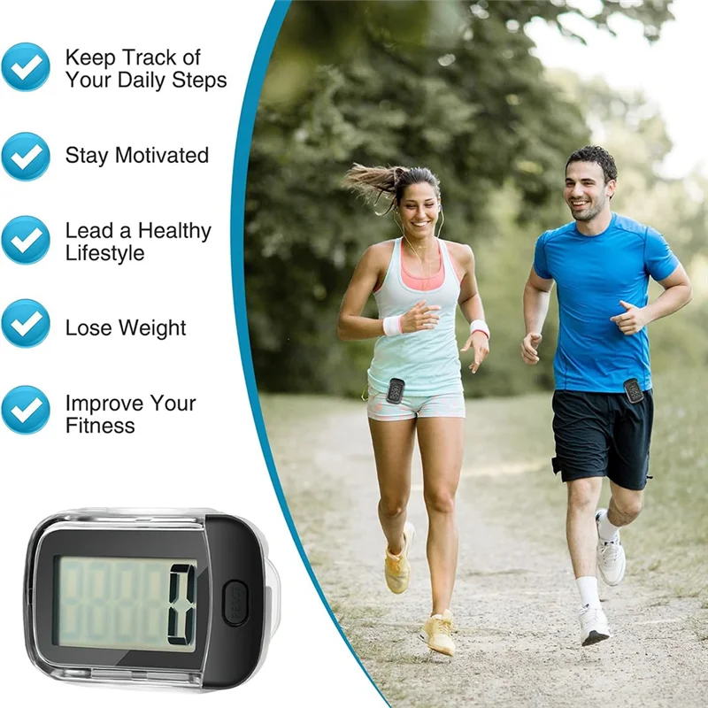 -A90P 3D Pedômetro Walking Step Counter Grande display LCD para passos e milhas ou andando com distância