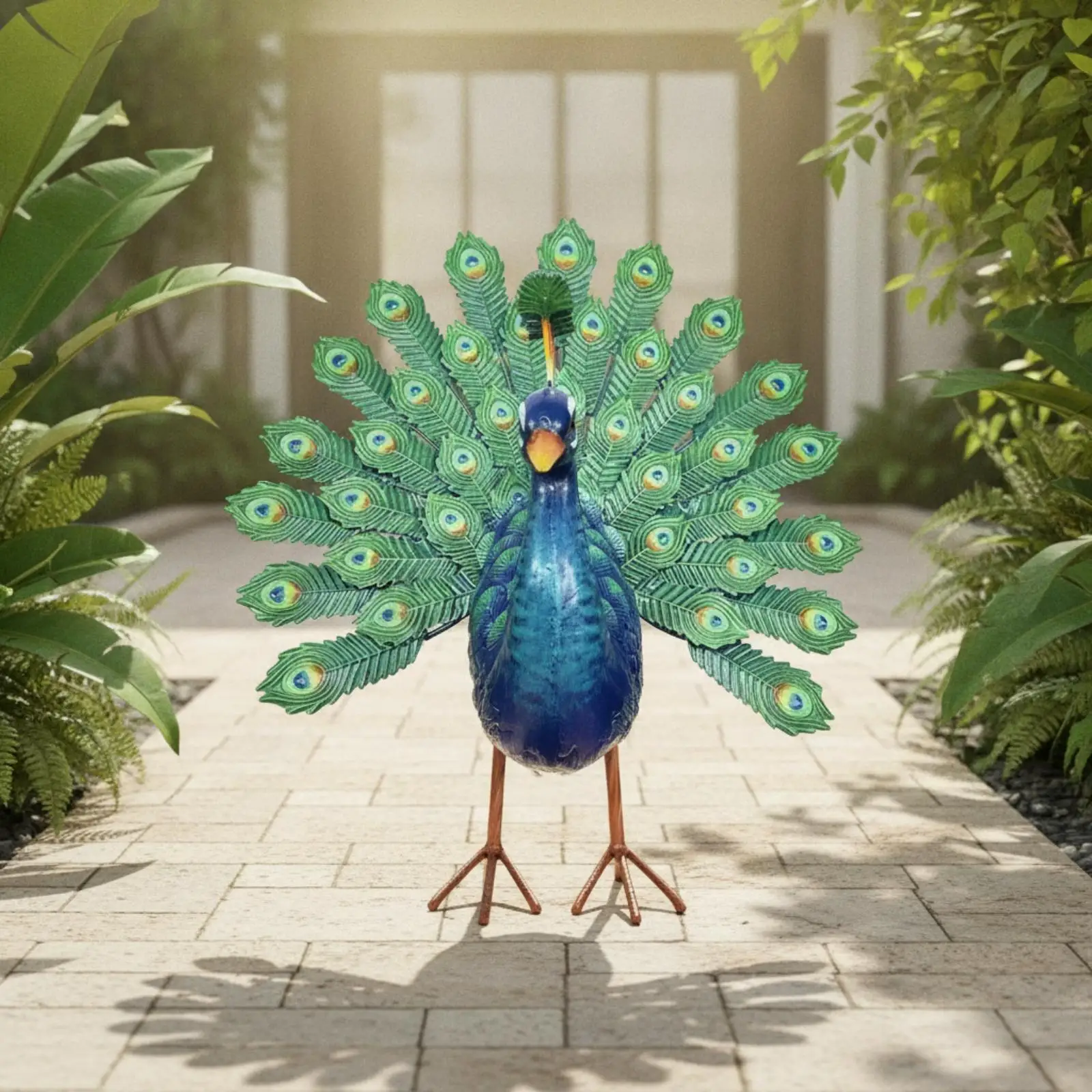 Iron Peacock Garden Ornament Decorative Sculpture Outdoor Yard Statue for Landscape Courtyard Villa Patio Art