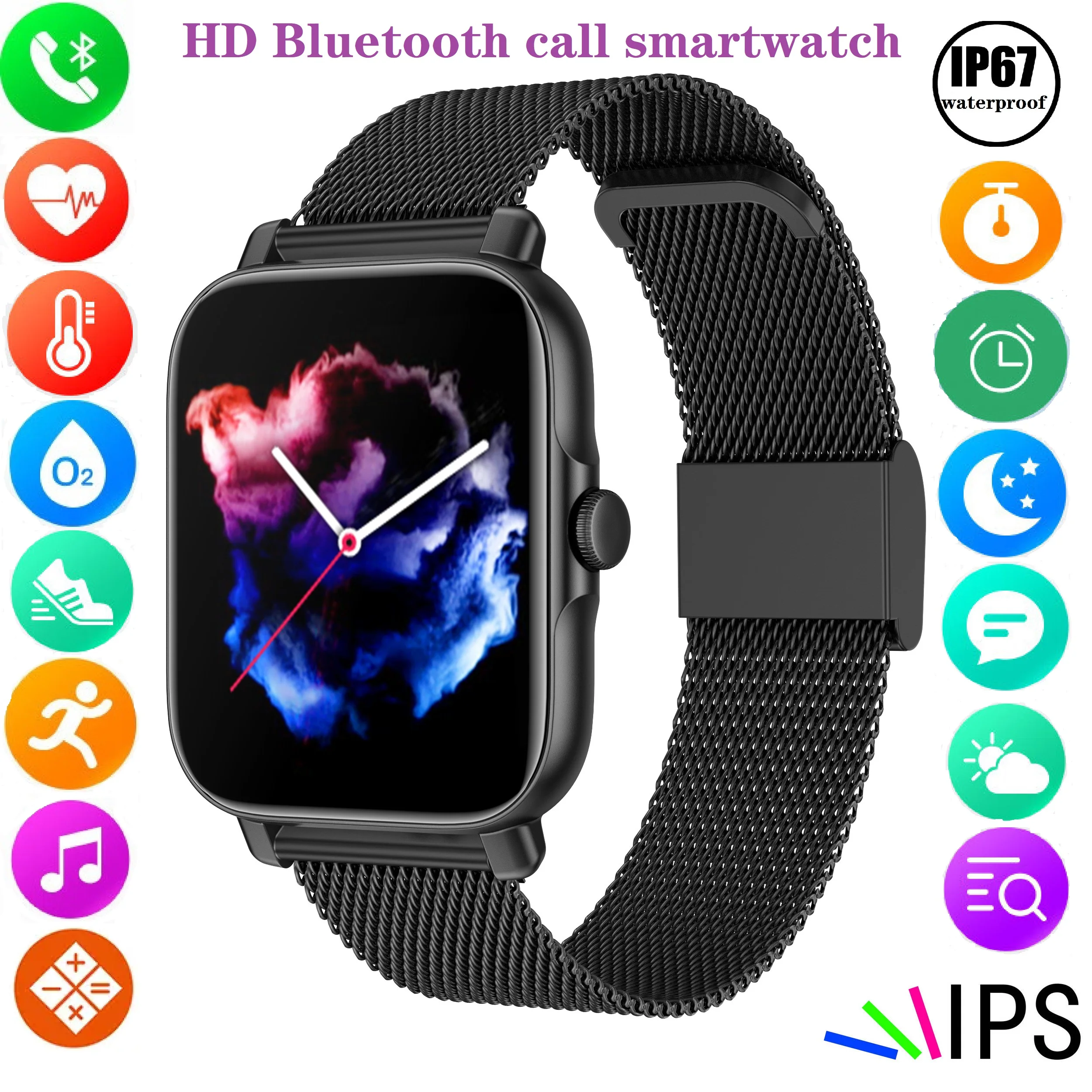 Смарт-часы с Bluetooth, 2024 дюйма, IP67, Android, Apple