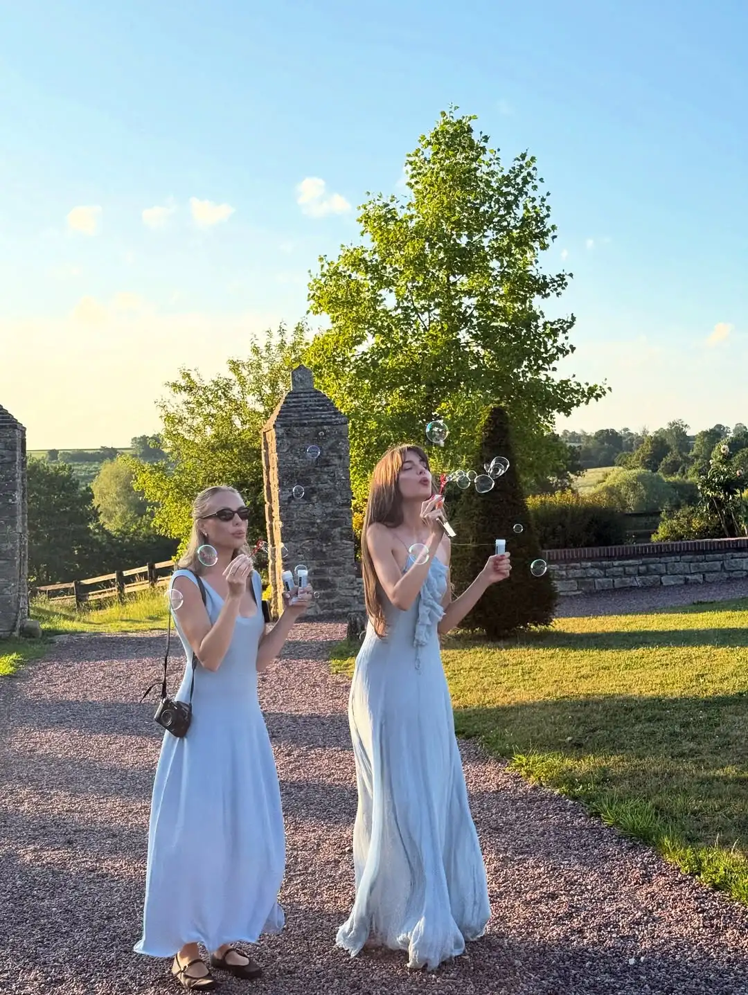Vestidos de Noche bohemios con tirantes finos, color azul claro, con volantes y abertura lateral de encaje, estilo Vintage elegante para mujer, vestido de graduación personalizado