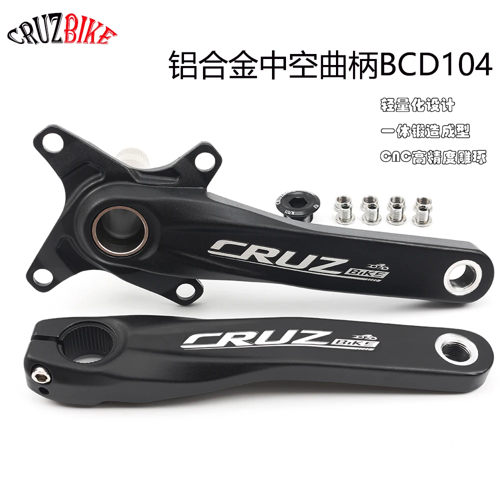 CRUZbike Bicycle Crankset 104BCD MTB Bike Crank Chainring Bike 170mm175mm Black Round 32T 34T 36T 38T Aluminum Alloy with Bottom