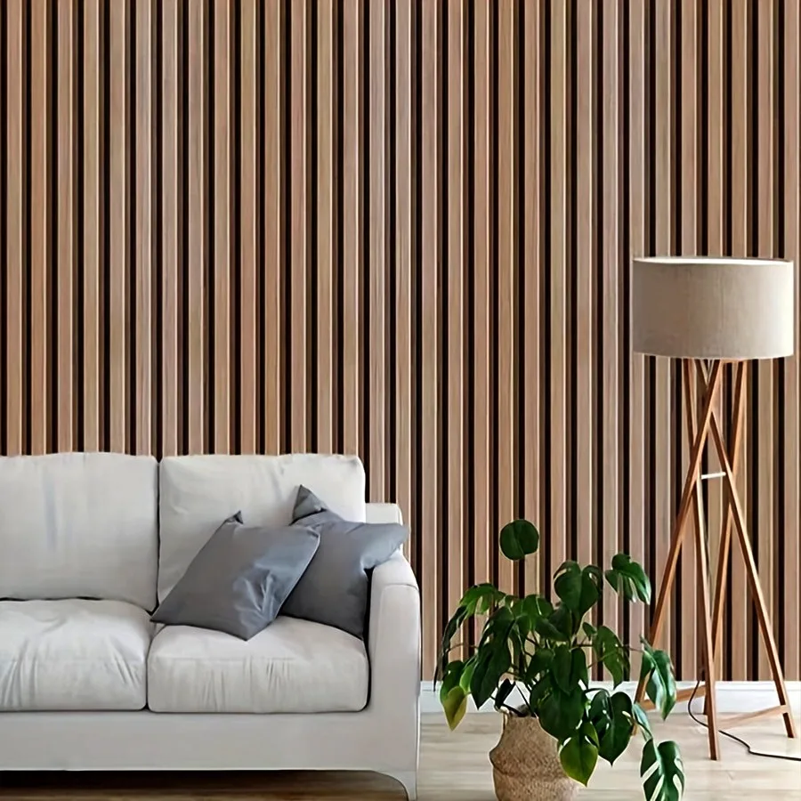 45cm Wall Decoration Stickers Wood Stripes Waterproof Self Adhesive PVC Wall Stickers for Background Wall Desk and Cabinets