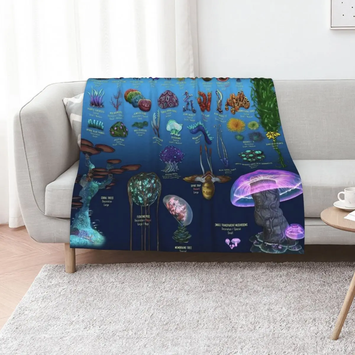 

SUBNAUTICA Plant Life Throw Blanket Personalized Gift Multi-Purpose for babies Weighted Blankets