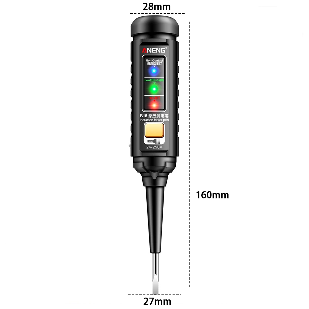 24-250V Electrician Screwdriver Highlight Color Light Pocket Tester Pen NCV Wire Breakpoint Finder Electricity Pen Testing Tools