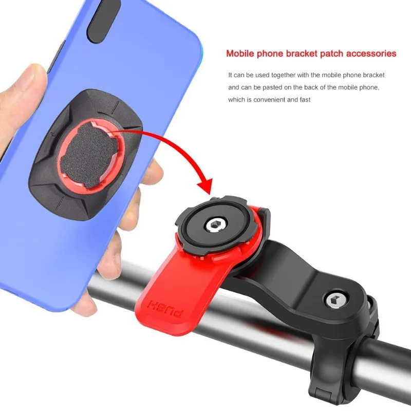 Supporto per telefono per bici da moto Ammortizzatore Quad Lock Supporto per telefono per manubrio MTB 360 °   Staffa di supporto per navigazione GPS ruotabile