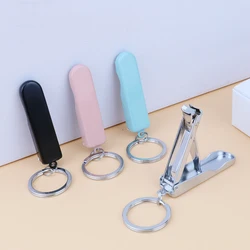 Ultra-thin Portable Folding Nail Clipper Compact Nail File Cutter Collapsible Fingernail Trimmer Clippers with Key Ring