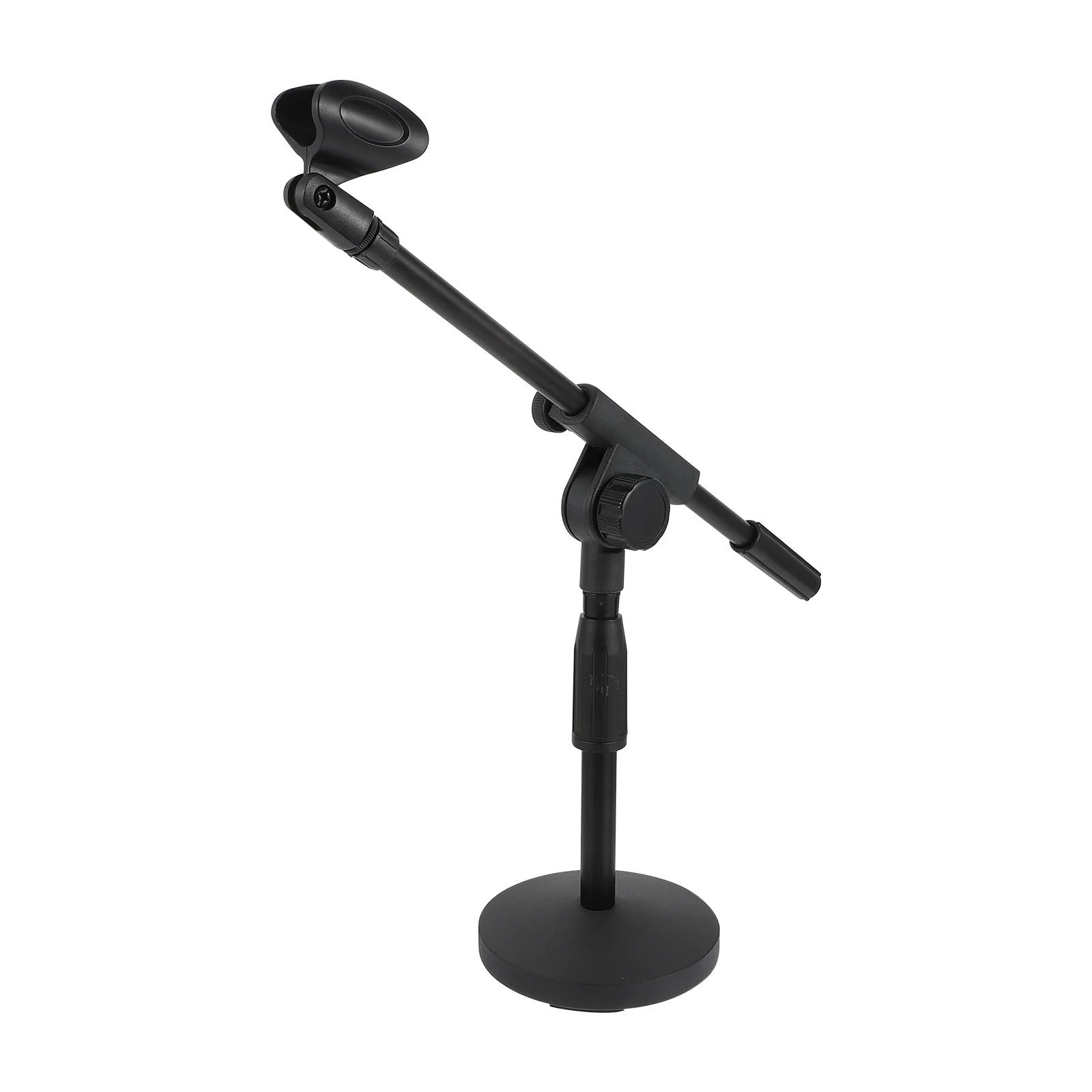

1pc Sturdy Microphone Stand Adjustable Height Compact Base Durable Mic Rack For Live Streaming Voice Chat Conference Desktop