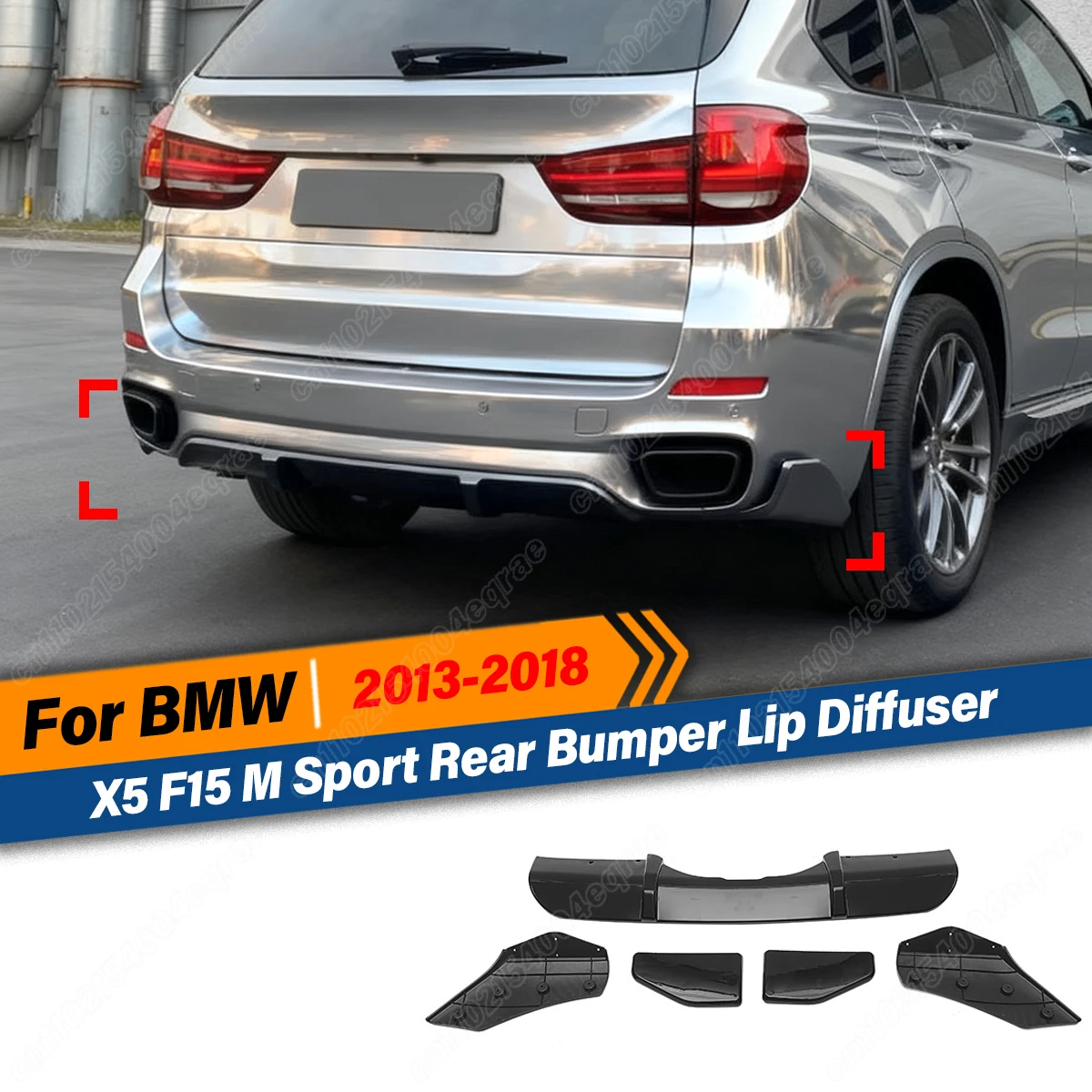 

For BMW X5 F15 2014 2015 2016 2017 2018 4PCS MP Style Rear Bumper Lip Diffuser Exterior Upgrade Auto Modification Accessories