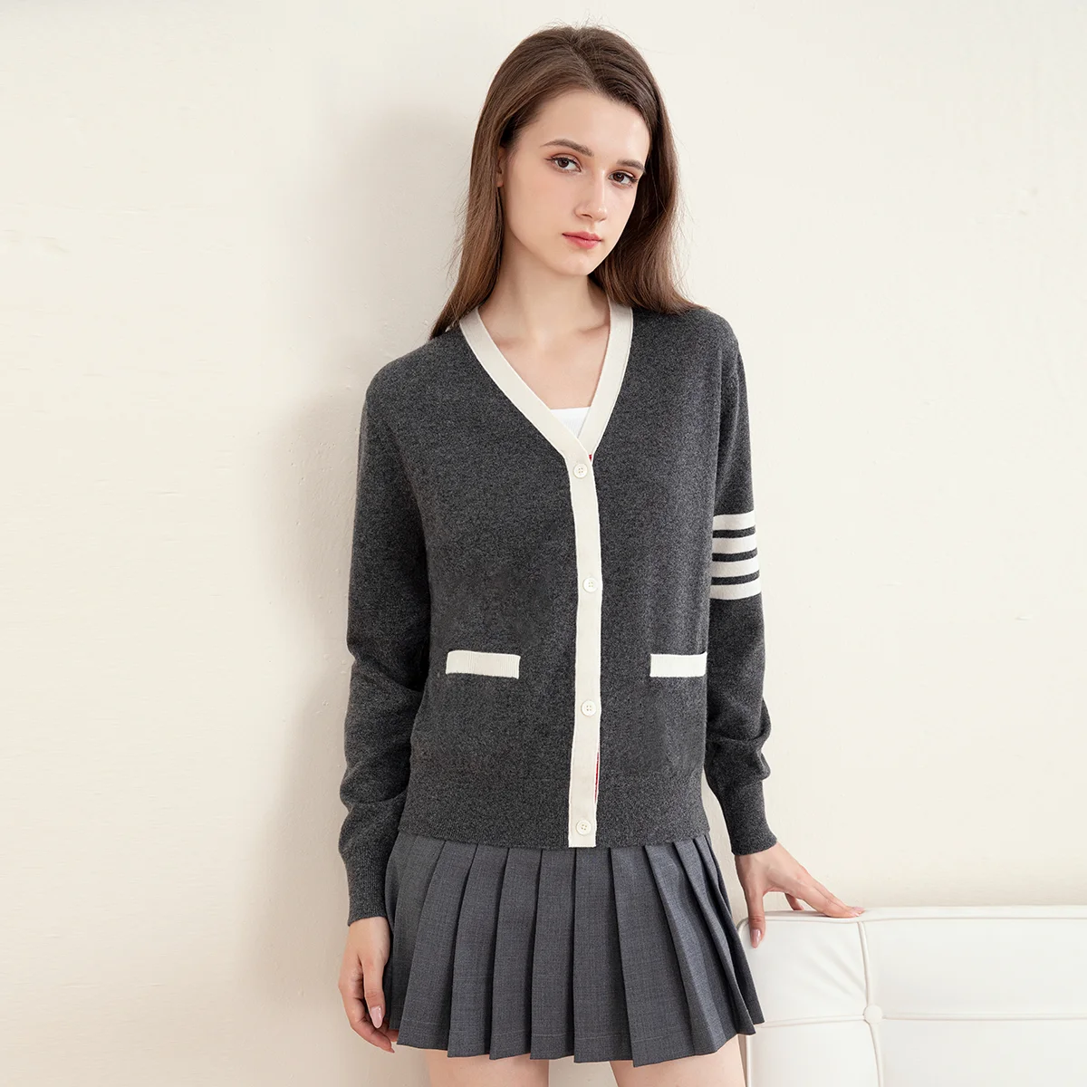 TC-205 High quality womens Clothing 100% pure cashmere sweater women\'s clothing cardigan