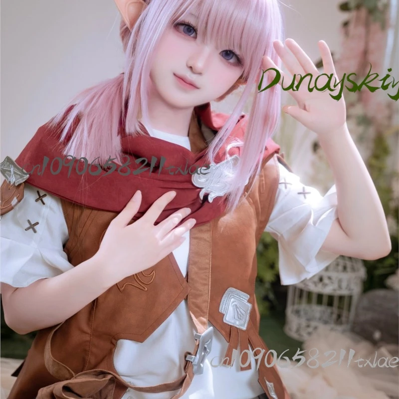 أزياء Finall Fantt asy Lalafell التأثيرية أزياء Dunesfolk Starter أزياء أنيمي شخصية اللعبة مجموعة كاملة من أزياء حفلات الهالوين