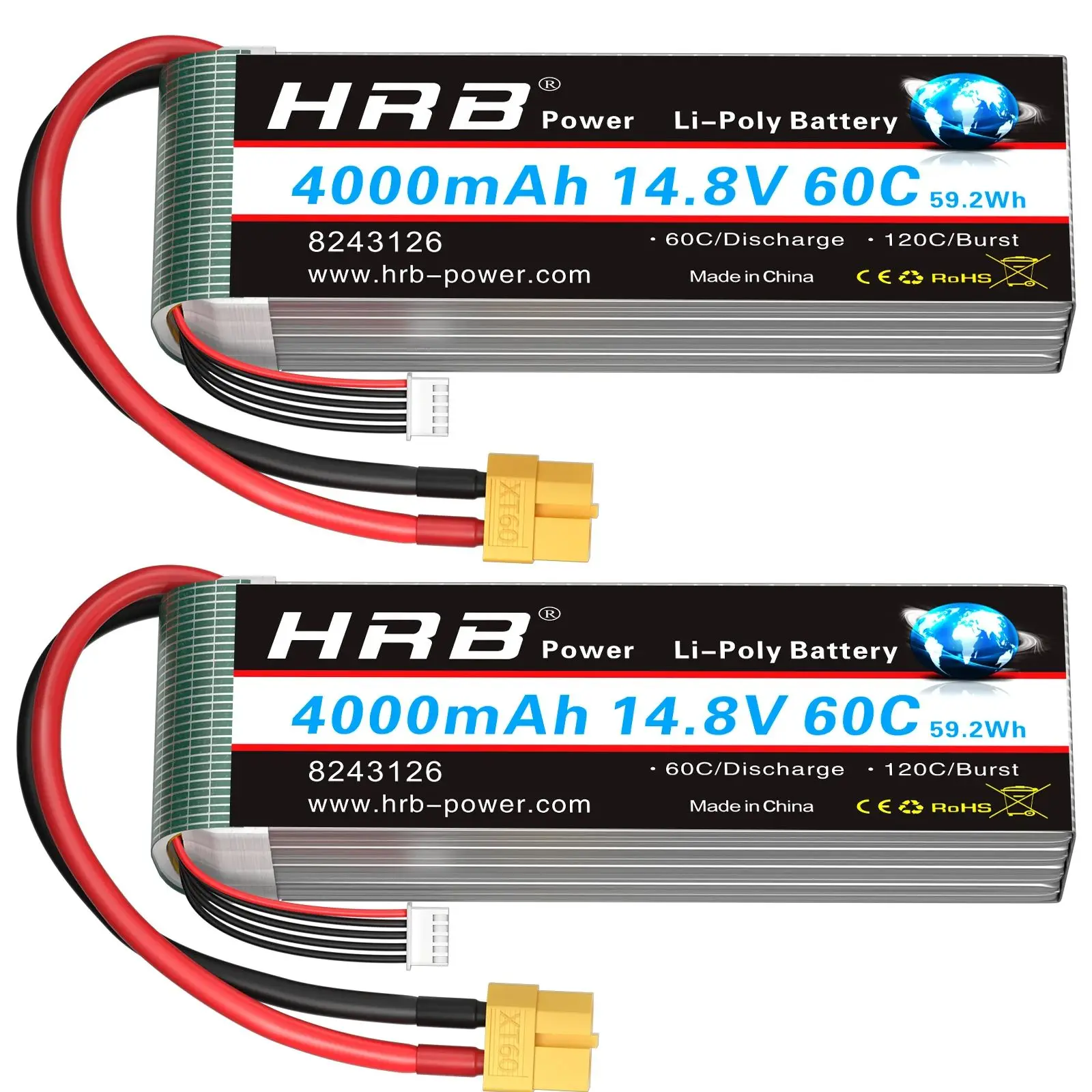 HRB 4000mah 2S 3S 4S 6S Lipo Batterie 7,4 V 11,1 V 14,8 V 22,2 V 60C XT60 Stecker Für Auto FPV Flugzeug Drone Boot Lkw