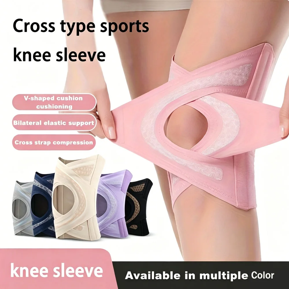 1PC Thin Cross Sports Knee Brace Meniscus Protection Knee Support for Running Fitness Sports Non-Slip Compression Knee Sleeves