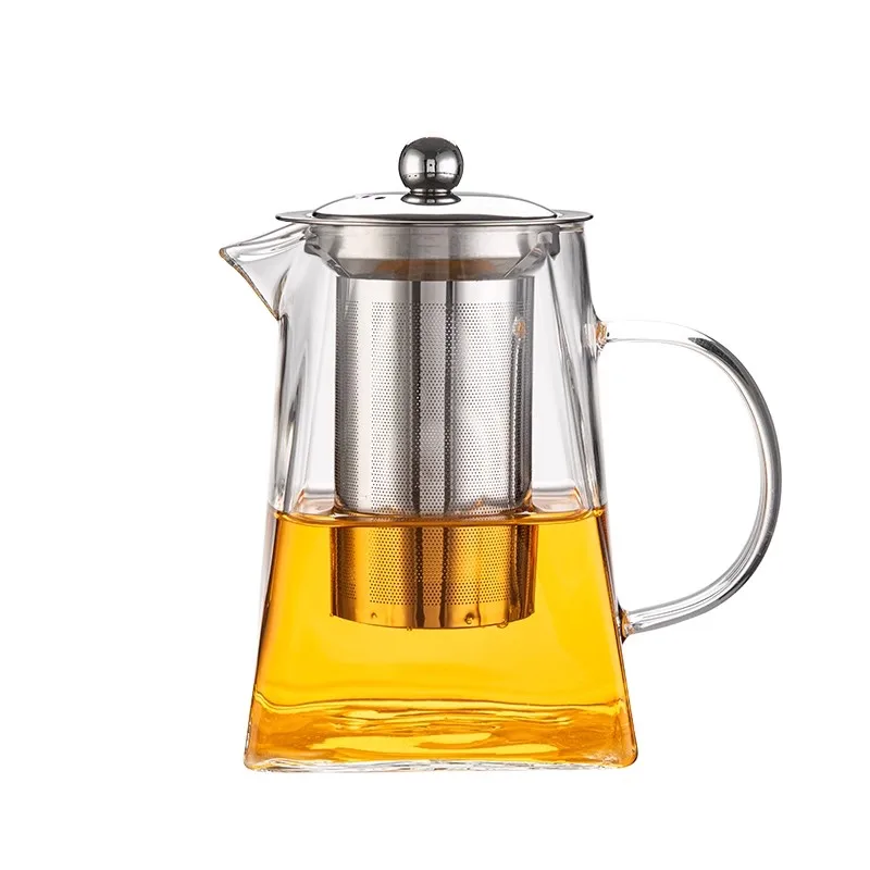 Heat-Resistant Glass Teapot with Built-in Infuser, Vintage Samovar Style Tea Set Kettle for Home, Kitchen, Dining & Bar