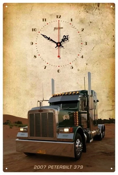 Peterbilt Truck Vintage Tin Sign Clock Poster Tin Painting Home Family Lovers Gift