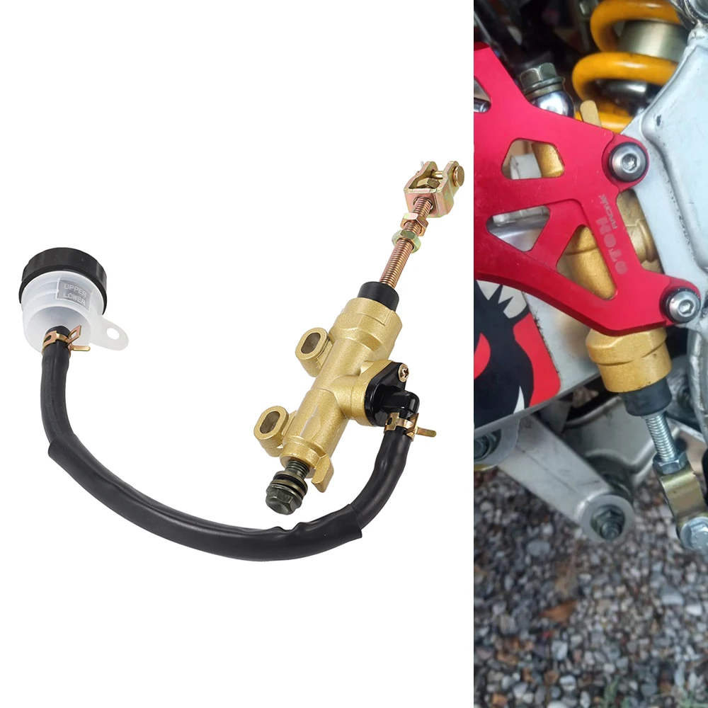 

Motorcycle Rear Brake Pump Foot Hydraulic Refit Rear Brake Master Cylinder Pump Gold Color For Suzuki Kawasaki Honda Yamaha