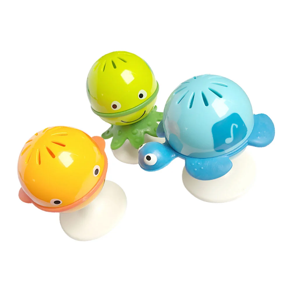 3 Pcs Rattle The Bell with Sucker Toys Ocean Noise Maker Infant Plaything Abs Baby Feeding