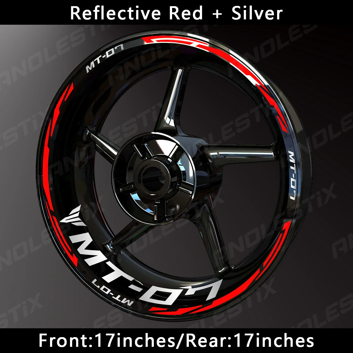 AnoleStix Reflective Motorcycle Wheel Sticker Hub Decal Rim Stripe Tape For YAMAHA MT-07 MT07