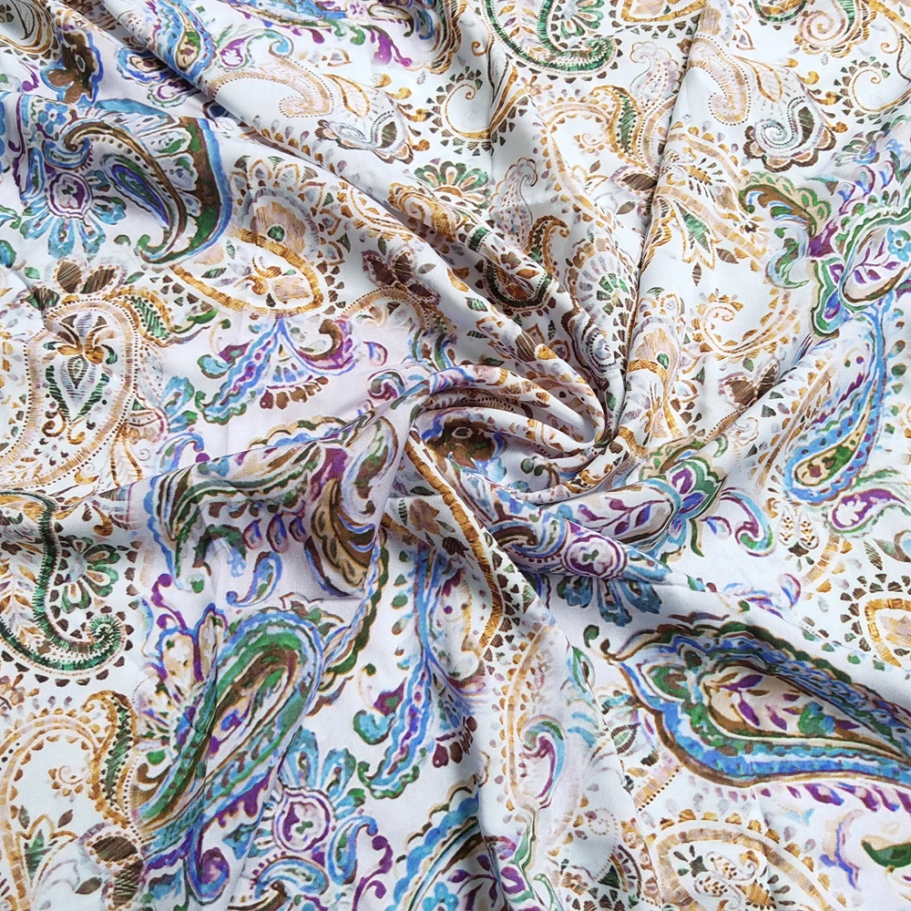 1 meter X 1.4 meter Retro Paisley Gown Material Soft Rayon Cotton Fabric