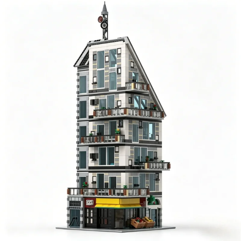 4009PCS Modular City Modern Apartment Tower Building Blocks Street View Model Custom Puzzle DIY Assembly Educational Toy Gifts