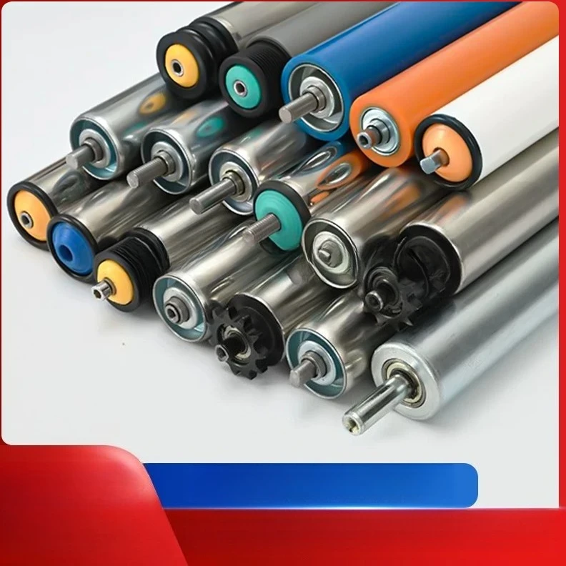 Stainless Steel Accumulation Conveyor Roller Single & Double Sprocket Rubber Coated Non-power Idler Custom Welding Sleeve