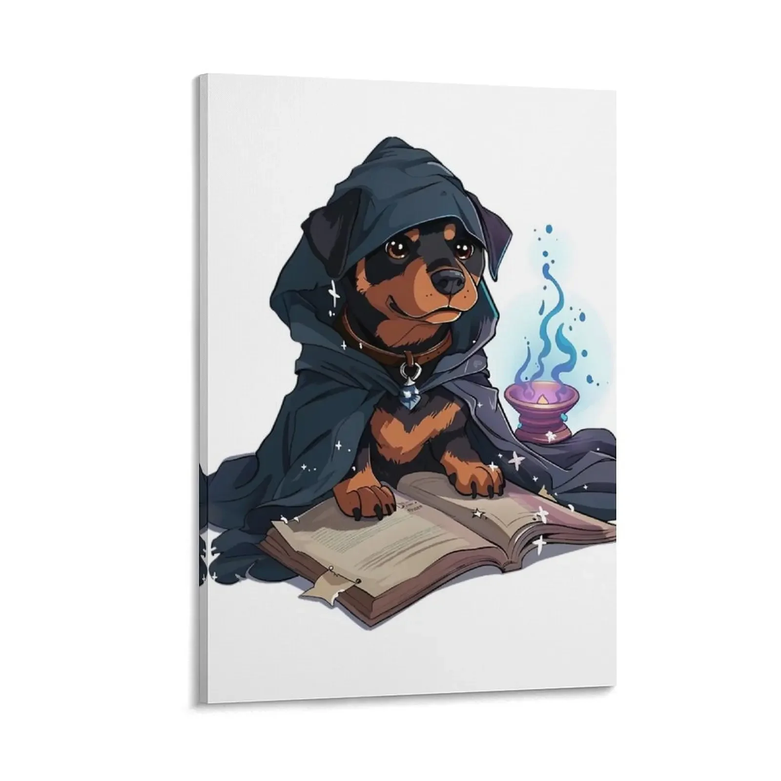 

Magic dog.Rottweiler Dog Wizard Canvas Painting accessories for home decor stickers & posters decorative pictures for the room