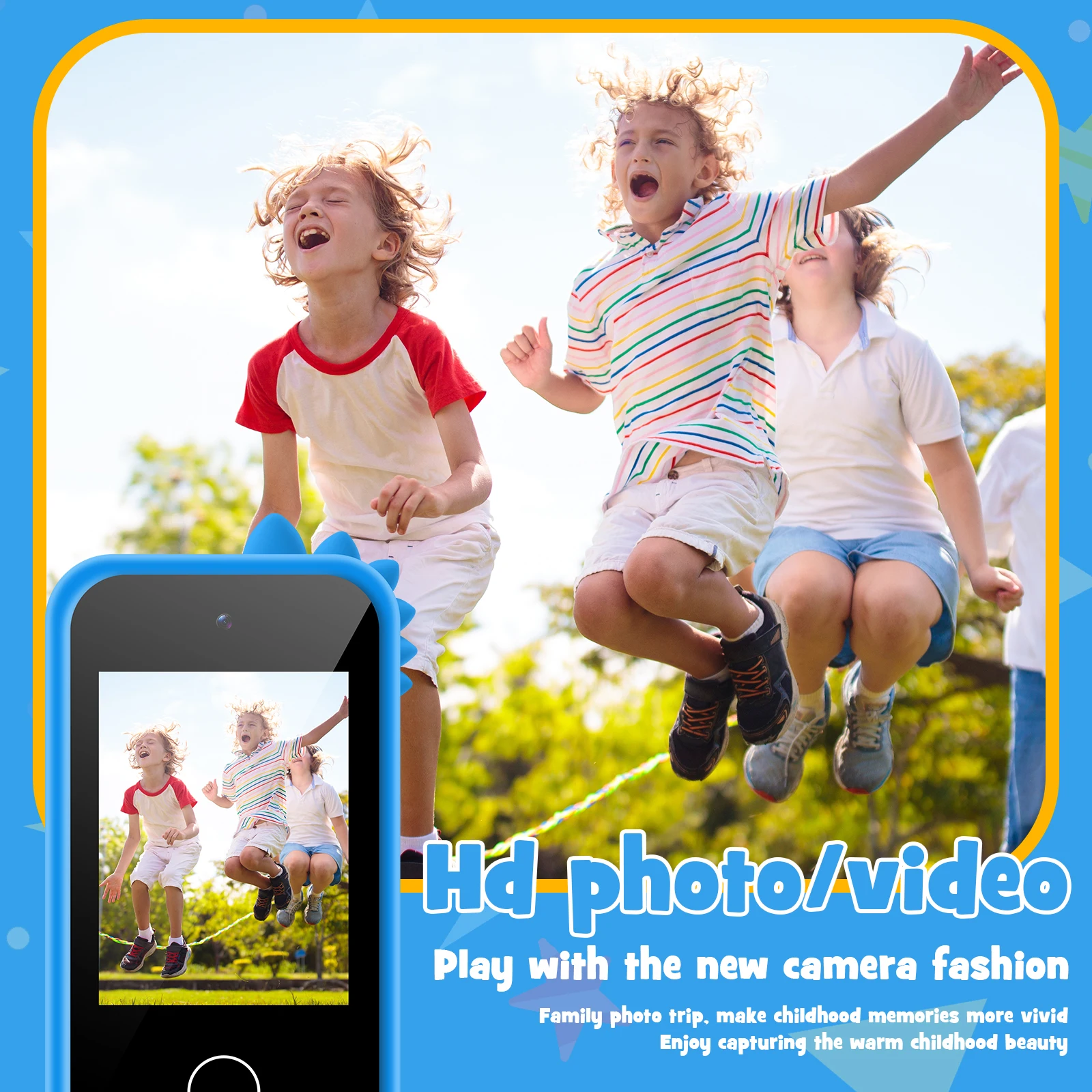 Kids Smart Phone Educational Toys Children Musical Player Mp3 Dual Camera Selfie with 512Mb Card Touchscreen Learning Toy Gifts