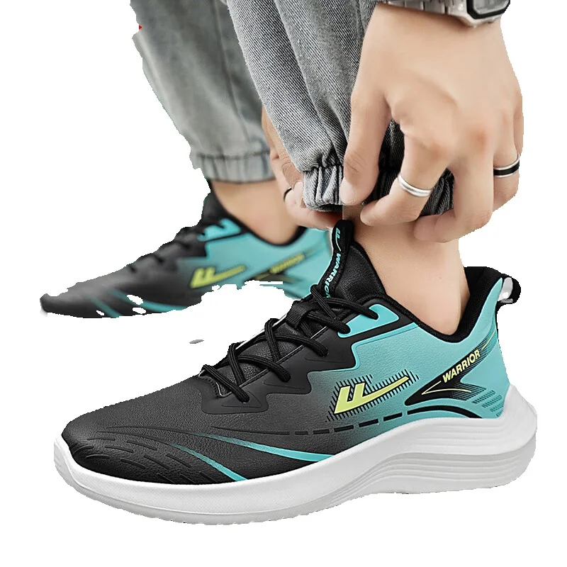 Running Shoes For Men Lightweight Waterproof Leather Trainers_voghion.com