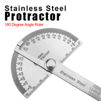 Metal Angle Finder Rotary Measuring Ruler 180 Degree Protractor Stainless Steel Woodworking Tools Goniometer Angle Ruler