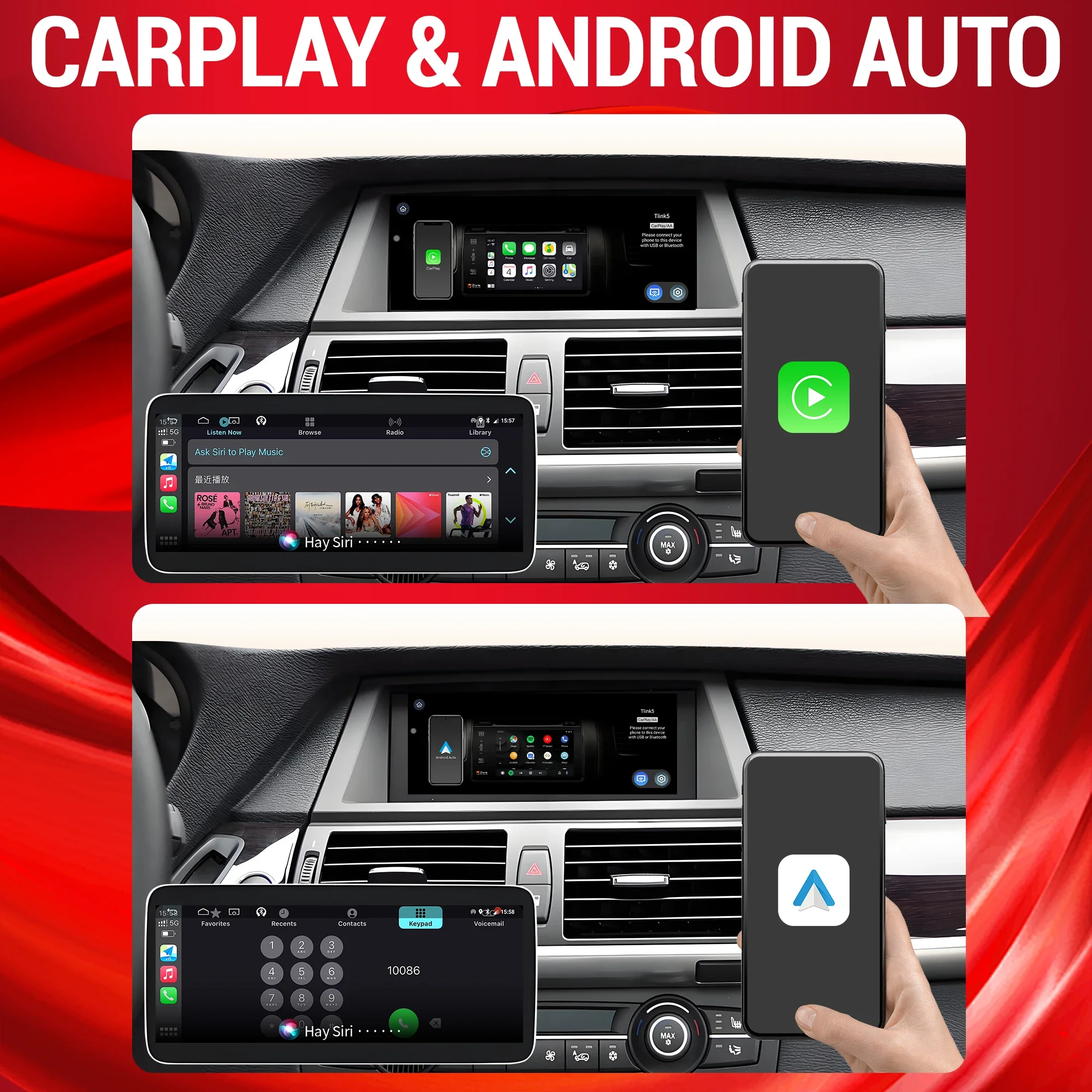 8.8 inch Android 13 For BMW X5 E70 X6 E71 E72 Car Radio GPS Wireless BT Carplay Qualcomm Snapdragon 680 Head Unit Touch Screen - Image 4