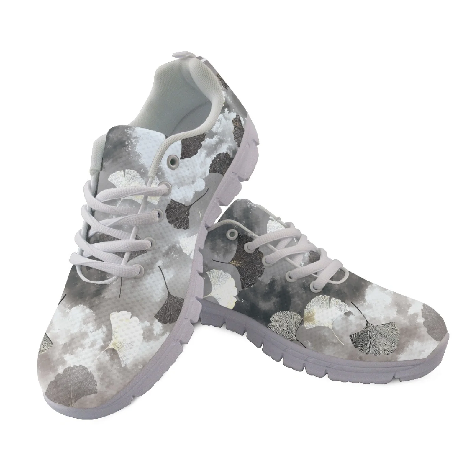 Coloranimal Leaf New Arrival Lightweight Sports Tennis Shoes for Women Mesh & EVA Sole Travel Shoes Fitness Shoes