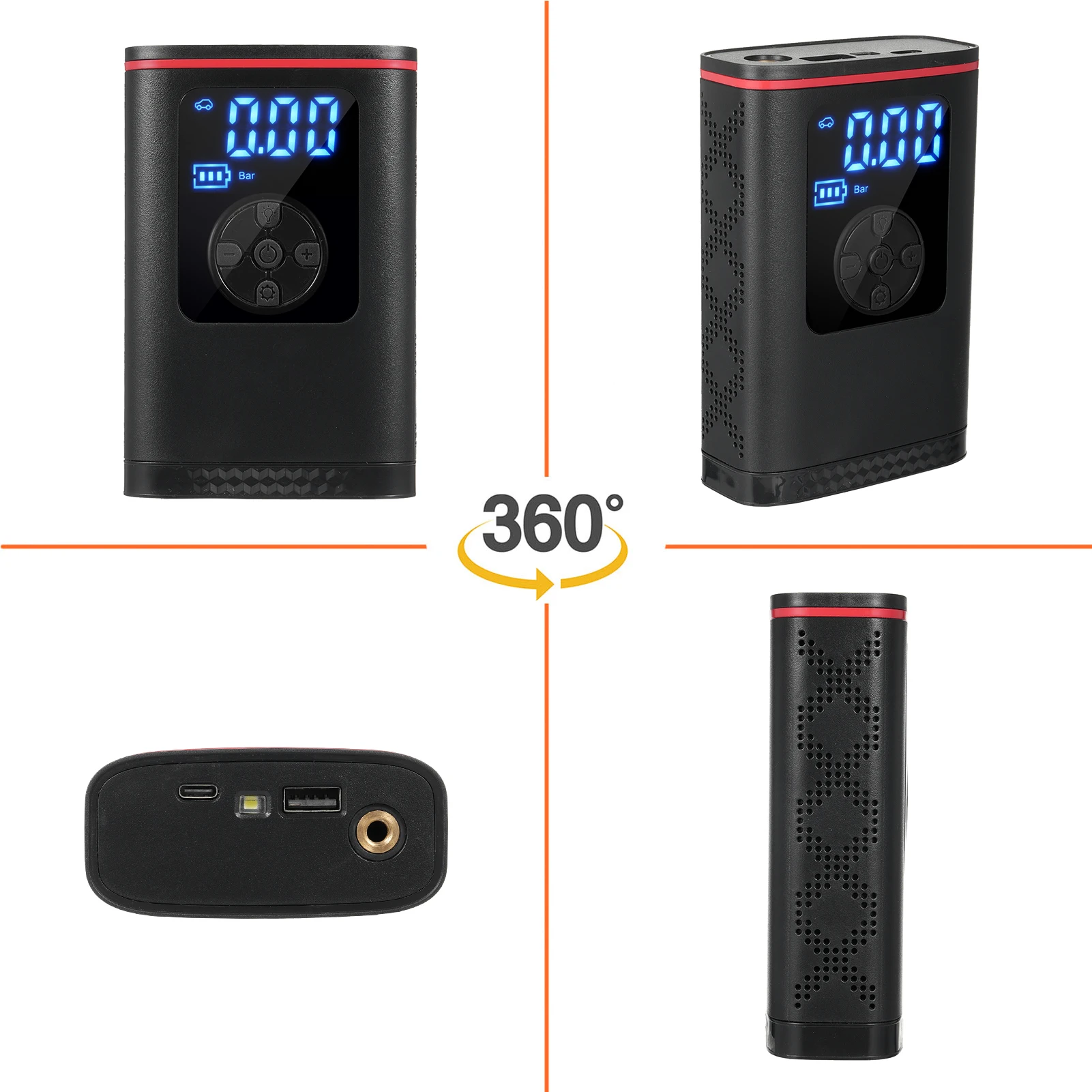 ضاغط هواء محمول لمنفاخ الإطارات، مضخة هواء كهربائية لإطارات السيارات، مضخة هواء كهربائية للدراجات النارية وكرات الدراجات