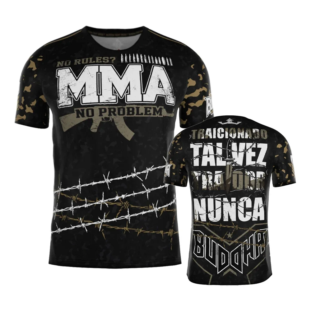2026 New Fighting Boxing Suit Summer Hot Sale Men's T-shirt Loose Breathable 3D Printed Short Sleeve Men's Sports Fitness Tops